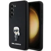 Karl Lagerfeld Ovitek Silicone Ikonik Metal Pin za Samsung Galaxy S23+, črn