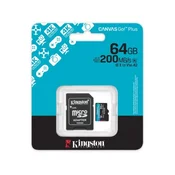 Kingston U3 V30 microSDXC 64GB Canvas Go Plus 200MB/s A2 + adapter SDCG4/64GB Memorijska kartica