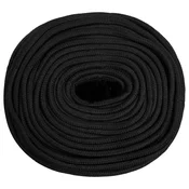 Vidaxl Vrv za čoln popolnoma črna 10 mm 25 m polipropilen
