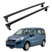Strešni nosilec za Peugeot Partner od 2008 do 2018, lahek aluminijast, črne barve