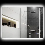 HOMCOM Ogledalo za kopalnico z LED lučjo 80x60cm, obrnljivo zadnje osvetljeno ogledalo za kopalnico z okvirjem, proti zameglitvi, 3 barvne temperature, zatemnljivo, spomin, iz stekla in aluminijeve zlitine