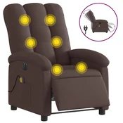 Vidaxl vidaXL Električni masažni stol z naslonjalom, temno rjave barve, blago