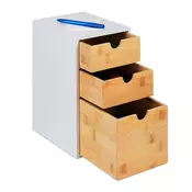 Northix Namizni organizator s 3 predali, MDF iz bambusa, za pisarniški material, ličila in kuhinjske potrebščine