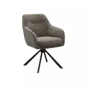 Temno siv oblazinjen jedilni stol z nasloni za roke Avola – Unique Furniture