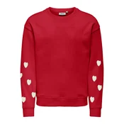 ONLY GIRLS Pulover Marisa Teddy Heart rdeča