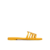 Tommy Hilfiger Natikači Th Script Flat Mule Lth FW0FW09368 Rumena