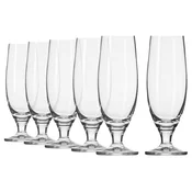 6-piece beer glass set, made of crystalline glass, 500ml, Elite - Kr