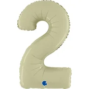 shumee Folija balon številka 2, satenasto olivne barve, 66 cm Grabo