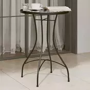 Bistro stolic s mozaikom crno-bijeli O50x70 cm keramicki