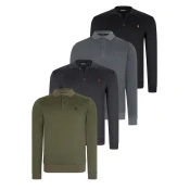 SET OF FOUR V4007 DEWBERRY MENS SWEATSHIRT-BLACK-NAVY-ANTHRACITE-KHAKI