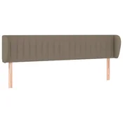 Vidaxl Vzglavje z ušesi taupe 203x23x78/88 cm blago