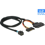 Delock Delock Trdi disk Priključni kabel [1x Moški konektor Mini SAS (SFF-8643) - 1x U.2 SSD, 7-polni moški konektor SATA] 0.75 m Črna