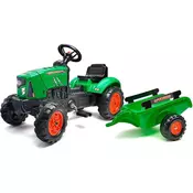 Falk SuperCharger zeleni traktor na pedale s prikolicom