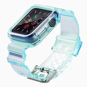 HURTEL Silikonski pašček za zapestnico, zapestnica, ohišje, trak, komplet luči za uro Apple Watch 38 mm - modra