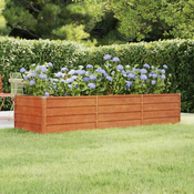 Povišena vrtna gredica boja hrde 240 x 80 x 45 cm celik COR-TEN