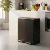 Songmics Sistem za ločevanje odpadkov koš za smeti 59x325x652 cm črna