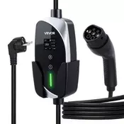 VEVOR Prenosni polnilec EV Tip 2 Enofazni 36 kW 16A 6 m Črn