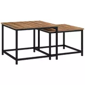 Homestar Komplet kavnih miz 2 kosa 60x60x45 cm naravni