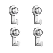 INF Komplet 4 belih nerjavečih sesalnih kljuk – brez vrtanja Silver, (5000296447)