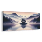Slika mirno jezero v gorah - 120x60
