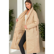 Z6688 DEWBERRY WOMENS COAT-PLAIN BEIGE