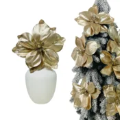 shumee Šampanjska magnolija na kovinskem konici - cvetovi za božično drevo 26 cm