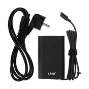 LINQ Polnilnik za prenosni racunalnik s prikljuckom USB-C, napajalni kabel 65 W, LinQ - crn, (20650728)