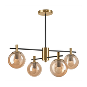 Luster na šipci LILOU 4xE14/5W/230V zlatna/crna/dimno bež