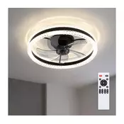Brilagi - prigušiva LED plafonski ventilator LED/62W/230V O 50 cm crna + daljinski upravljac