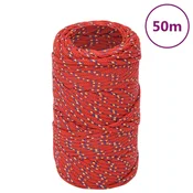Vidaxl vidaXL Jadralna vrv, rdeča, 2 mm, 50 m, polipropilen