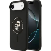 Karl Lagerfeld Liquid Silicone Karl and Choupette MagSafe Zadní Kryt pro iPhone Air Black