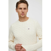 Pamučni pulover Gant boja: bež, lagani