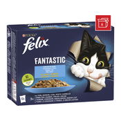 FELIX mokra hrana za mačke Fantastic, s tuno, ribjim listom, lososom, trsko, 72x85g