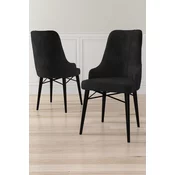 Hanah Home Set stolica Neta, 46x95x42 cm, 6 komada, Crne