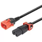 MicroConnect Kabel napajalni C14 -C15, črn 2m IEC Lock + Dual Locking - IEC Lock