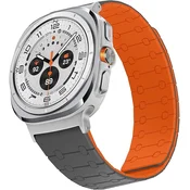 shumee Samsung Galaxy Watch Ultra 47mm magnetni pašček sivo-oranžen