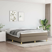 Greatstore Box spring postelja z vzmetnico taupe 180x200 cm blago