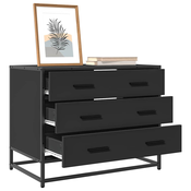 Ormar s ladicama crni 70x41x56 cm izradeno drvo