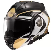 Preklopna motociklistička kaciga LS2 FF901 Advant X Metryk crno-bijelo-zlatna 2 - II. kvaliteta