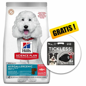 Hills Science Plan Canine Adult Hypoallergenic Medium Salmon 12 kg + Tickless Pet BREZPLAČNO