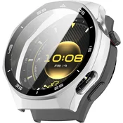 GS Ovitek 2 v 1 + kaljeno steklo za Huawei Watch GT 6 Pro 46 mm, srebrn