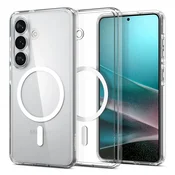 Spigen Ovitek MagSafe za Samsung Galaxy S26+ Ultra Hybrid – prozoren in bel