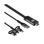 FAST ASIA Kabl HDMI 2K Micro+Tip C+Iphone 2m crni