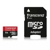 memorijska kartica Transcend SD MICRO 8GB HC Class 10 U1 + 1ad TS