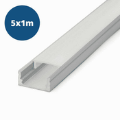 5x 1m ALU LED profil nadgradni 17x8mm mat