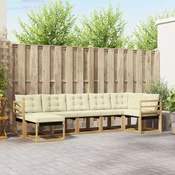 Set vanjskih sofa s jastukom 7 pcs Bijela i krem