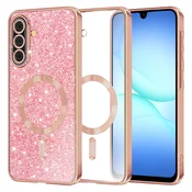 TPU gel ovitek Techsuit Luxury Glitter MagSafe za Samsung Galaxy A17 4G/A17 5G - rose gold