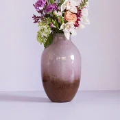 HÜBSCH Vaza Posy, steklo, rdečkasto rjava/olivčno roza, višina 37 cm - Dnevna soba/jedilnica - rdečkasto rjava, temno rožnata