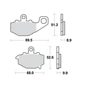 ZAVORNE OBLOŽNICE TRW ZF KH192 ORGANSKE KAWASAKI ZX6R 600 94-16, ZX6R 636 02-06, ER6 06-16, VERSYS 650 07-14, Z 750 04-06, ZX9R 94-04, Z 1000 / SX 10-, ZX10R 04-09, GPZ 1100 95-98, ZADNJA