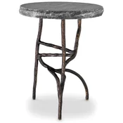 Casa Padrino luxury side table vintage brass/black A� 45.5 x H. 58 cm - Round brass table with marble top - Living room furniture - Luxury furniture - Living room furnishings